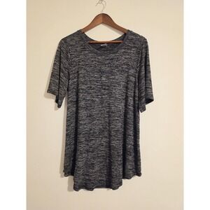 Member's Mark Luxe Tee Women XXL Charcoal Space Dye High Low Top Tunic‎ Shirt